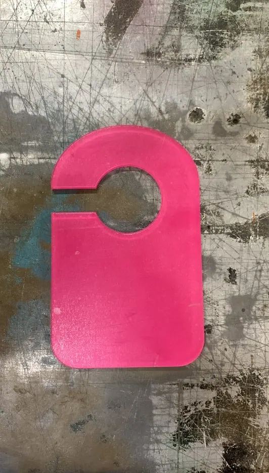 Colgante de puerta de acrílico rosa